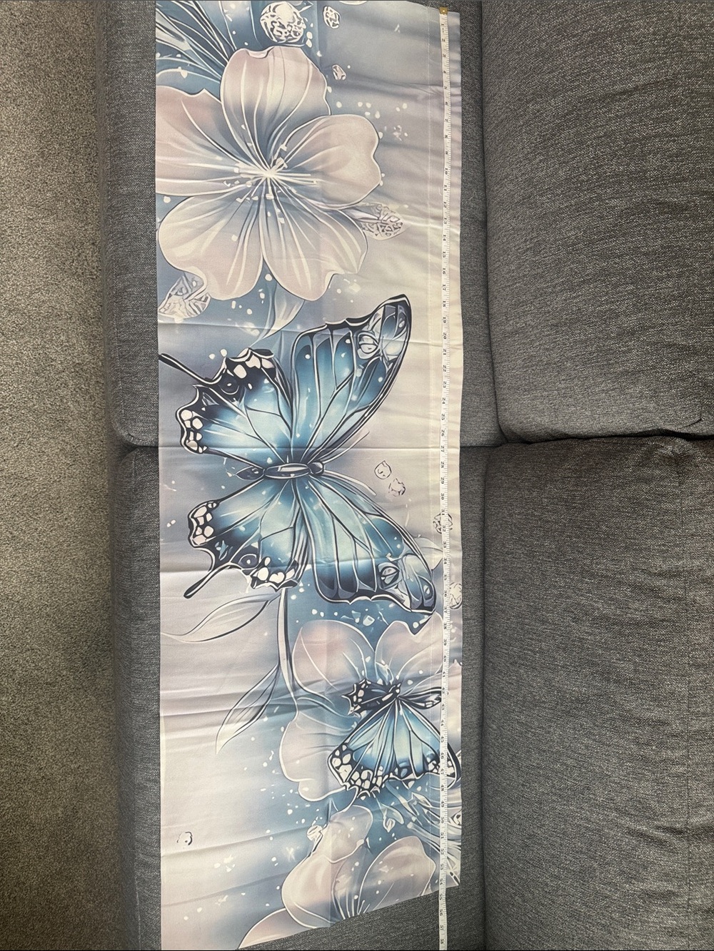 Blue Butterfly Floral Valance - Unbranded